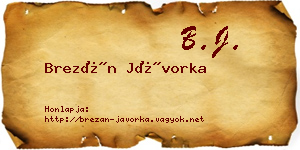 Brezán Jávorka névjegykártya